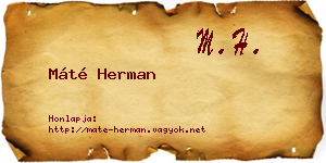 Máté Herman névjegykártya